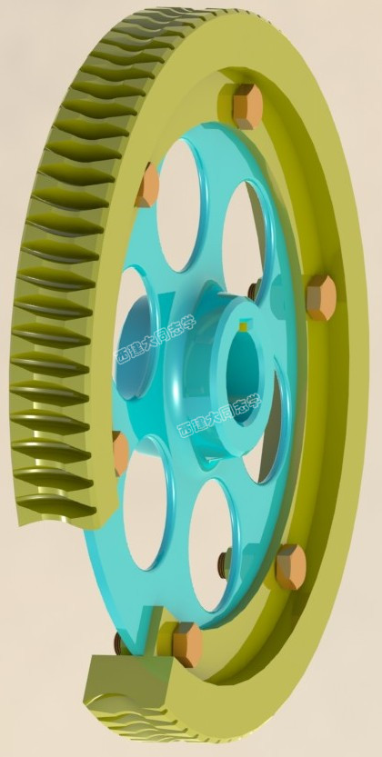 676-04 蜗轮结构形式之4:螺栓联接式